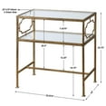 thumbnail image 7 of Bowery Hill Contemporary Metal/Tempered Glass Side Table in Gold, 7 of 7