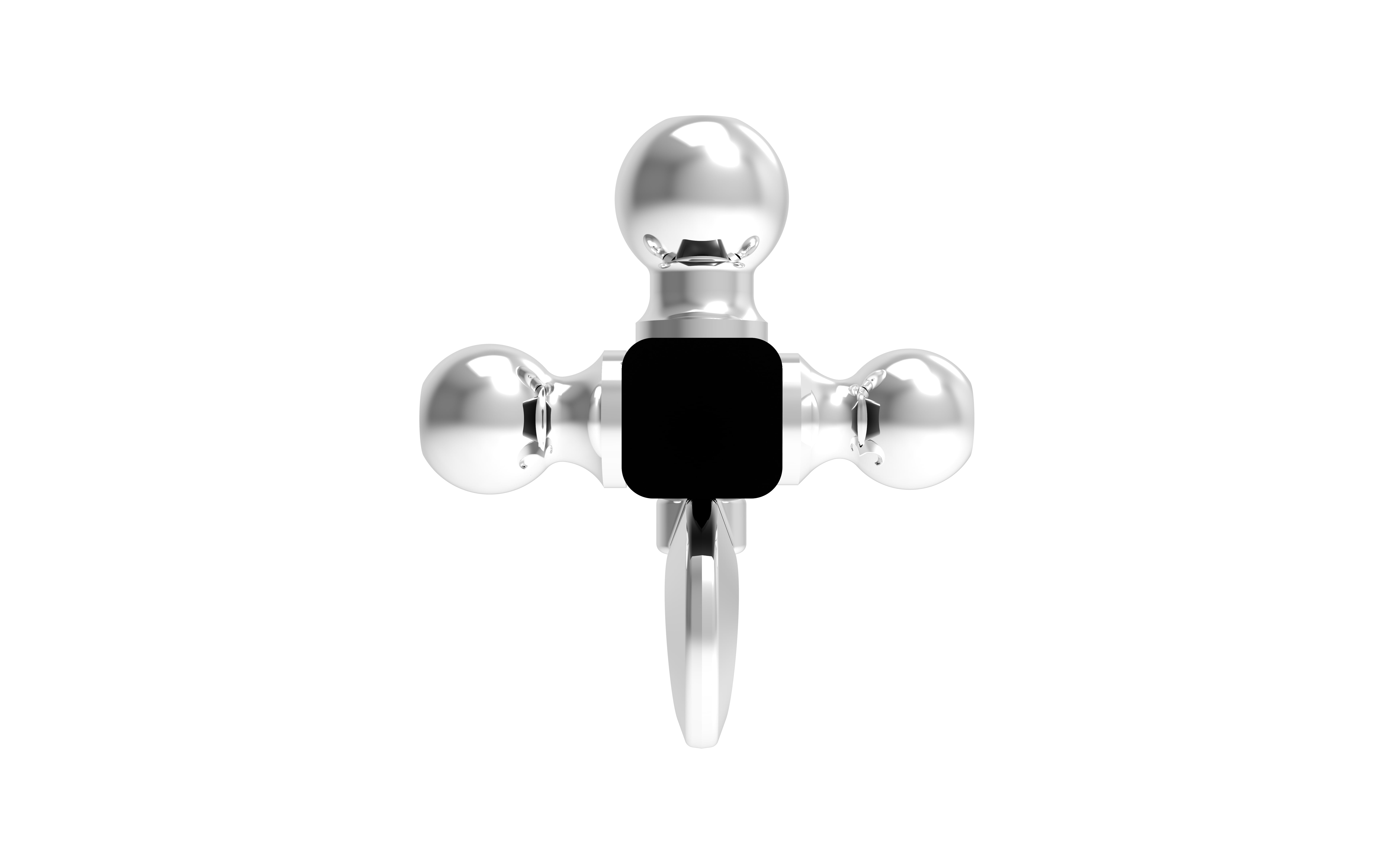Hyper Tough Automotive Tri-Ball Mount with Hook, Steel, Class V, 1-7/8", 2" & 2-5/16" Hitch Ball, Black