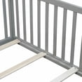 thumbnail image 6 of UHOMEPRO Twin Floor Bed with High Fence & Door, Montessori Floor Bed with 21.5" Safety Guardrails, Solid Wood Twin Beds Frame for Kids Girls, Boys, with Slats, Grey, 6 of 7