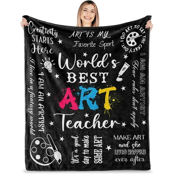Art Teacher Gifts for Man Women, Artist Gifts for Teacher, Art Teacher Appreciation Gifts, Teacher Day Gifts, Art Teacher Gifts for Christmas Birthday Retirement, Art Teacher Blanket 60"X50"