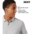 thumbnail image 3 of Camiseta tipo polo para hombre DKNY, corte moderno, secado rápido, gris jaspeado, 3 of 7