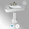 thumbnail image 6 of Victorian 32" Large Pedestal Bathroom Sink Heavy Duty Porcelain Pre-Drilled Widespread Faucet Holes w/Overflow Renovator's Supply, 6 of 12