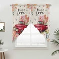 thumbnail image 4 of Spring Flowers Swag Curtains Country Red Truck Pink Floral Botanical Retro Swag Valances for Kitchen Windows, Window Treatment Topper Curtains for Living Room Bedroom Bathroom, 36" W x 63" L, 4 of 9
