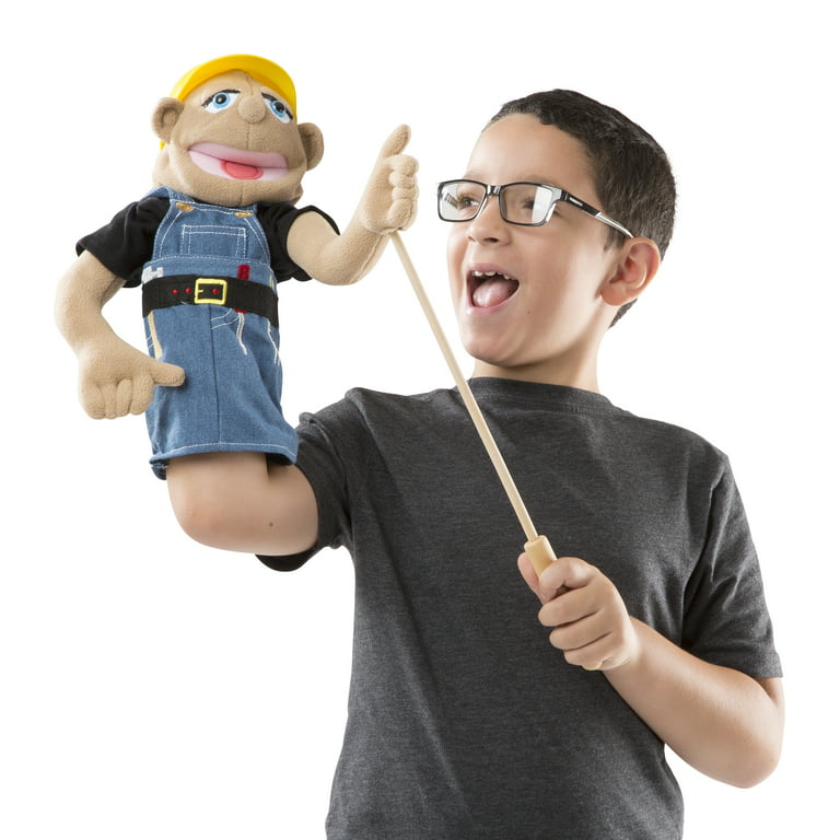 Melissa & Doug Construction Worker Puppet with Detachable Wooden