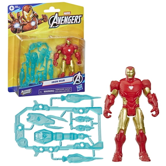 Marvel Avengers ActionVerse Iron Man Action Figure & Accessories, 4.5-Inch (11.4 CM) Super Hero Toys & Figures for Kids, Ages 4 