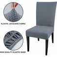 thumbnail image 2 of 4 PACK Dining Chair Covers Fit Stretch Elastic Universal Washable Anti-dust Parsons Chair Seat Protector Slipcovers for Dining Room, Hotel, Ceremony, Wedding, Party(Gray), 2 of 5