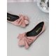 thumbnail image 4 of Elegant Black Flats For Women, Bow Decor Point Toe Faux Suede Ballet Flats, 4 of 4
