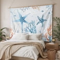 thumbnail image 3 of Blue Starfish Coastal Tapestry for Bedroom Wall Hanging Tapestry,Summer Beach Sea Ocean Coral Jellyfish Ceiling Backdrop Tapestries Poster Blanket Wall Decor for Teens Room Living Room Dorm 55" x 73", 3 of 8