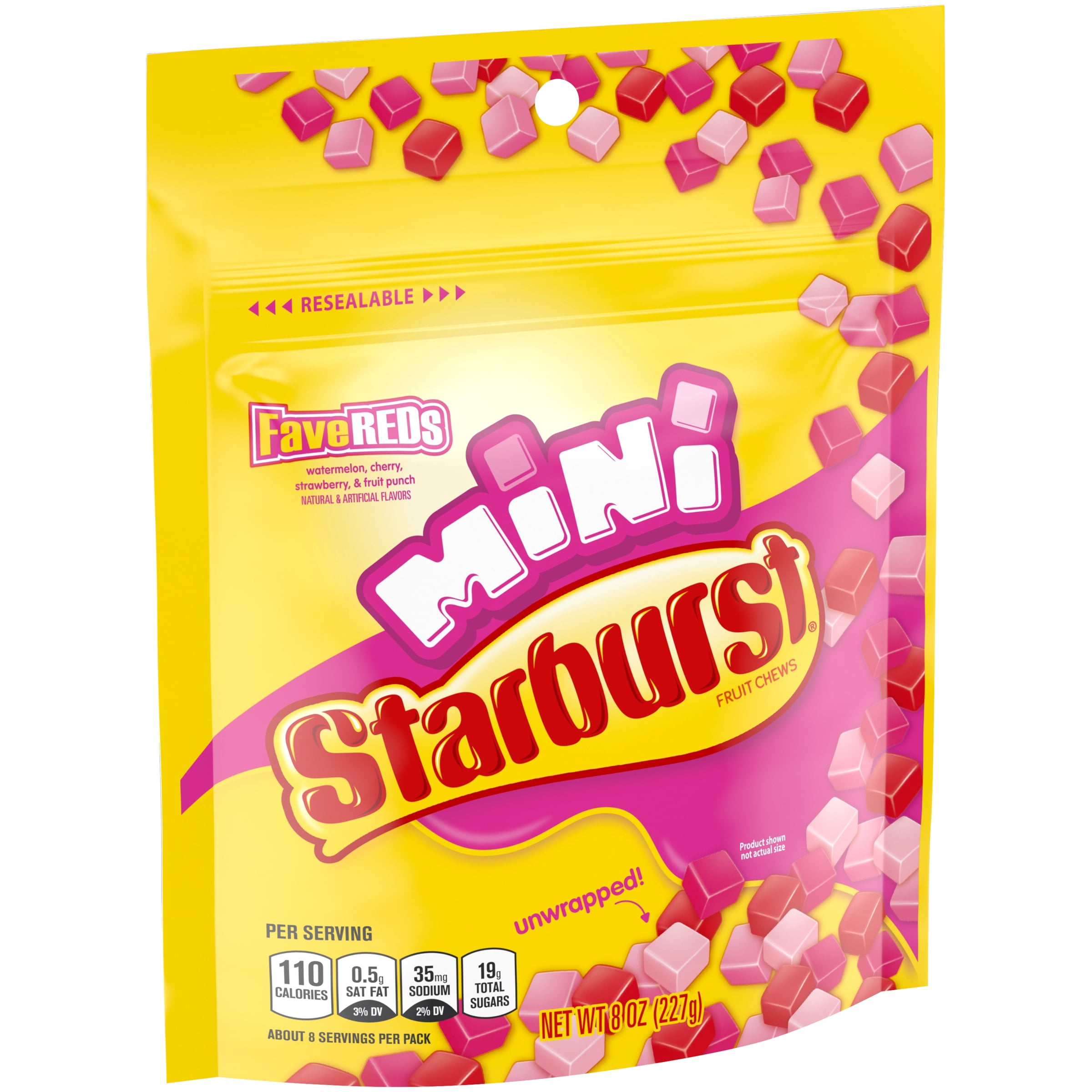 Starburst, Minis FaveREDS Unwrapped Fruit Chews Candy, 8 Ounce