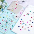thumbnail image 4 of 1 box 100pcs 10 colors Triangle Shape Sew on Rhinestone Glass Rhinestone Garments Accessories Multi-Strand Links Flat Back & Back Plated Mixed color 12x13.5x4.5mm Hole: 0.9mm 10pcs/color, 4 of 6