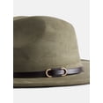 thumbnail image 3 of Scenario Women's Faux Suede Fedora with Mix Media Band, Olive, 3 of 3