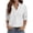 White, variant on OIOLOYJM Golf Shirts for Women 2026 V-Neck 3/4 Sleeve Solid Color Polo Shirts Summer Lapel Collar Loose Fit Hiking T Shirts Business Fashion Activewear Red 2XL