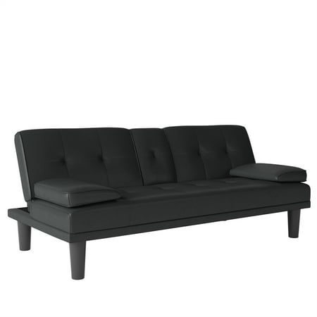 Dhp Marley Sofa Sleeper With Cupholder And 2 Pillows Black Faux Leather Canada Dhp Marley Sofa Sleeper With Cupholder, Another Phrase For Sofa Bed
