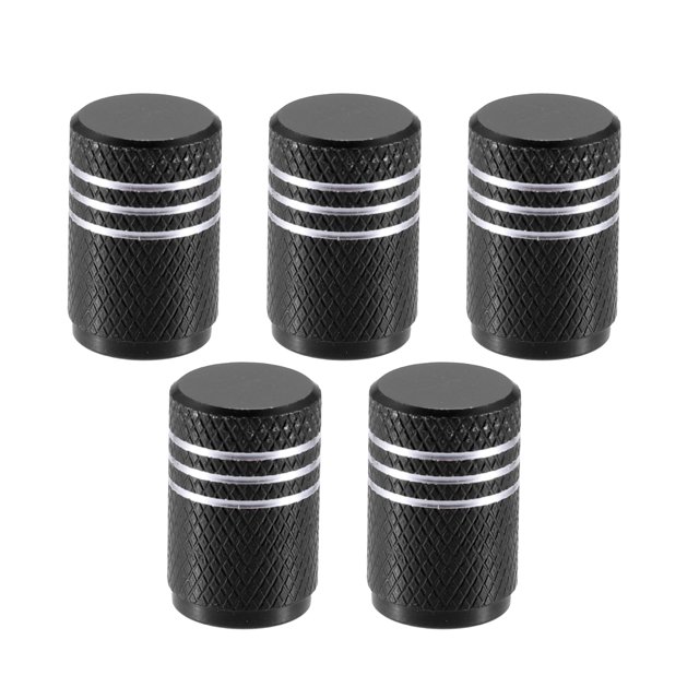 5uds Negro Coche Bicicleta Rojoondo Neumático Válvula Vástago Tapa con Goma Sello 17mm