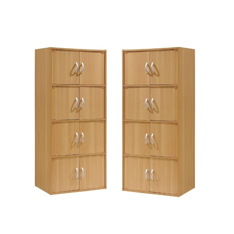 Details about   Hodedah HID33 Home 6-Door 3-Shelves Bookcase Enclosed Storage Cabinet Cherry 