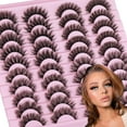 thumbnail image 4 of Mink Lashes Fluffy False Eyelashes Natural Look 14-17mm Cat Eye Lashes Pack, 5D Wispy Curly Fake Lashes  - 21 Pairs 3 Styles, 4 of 16