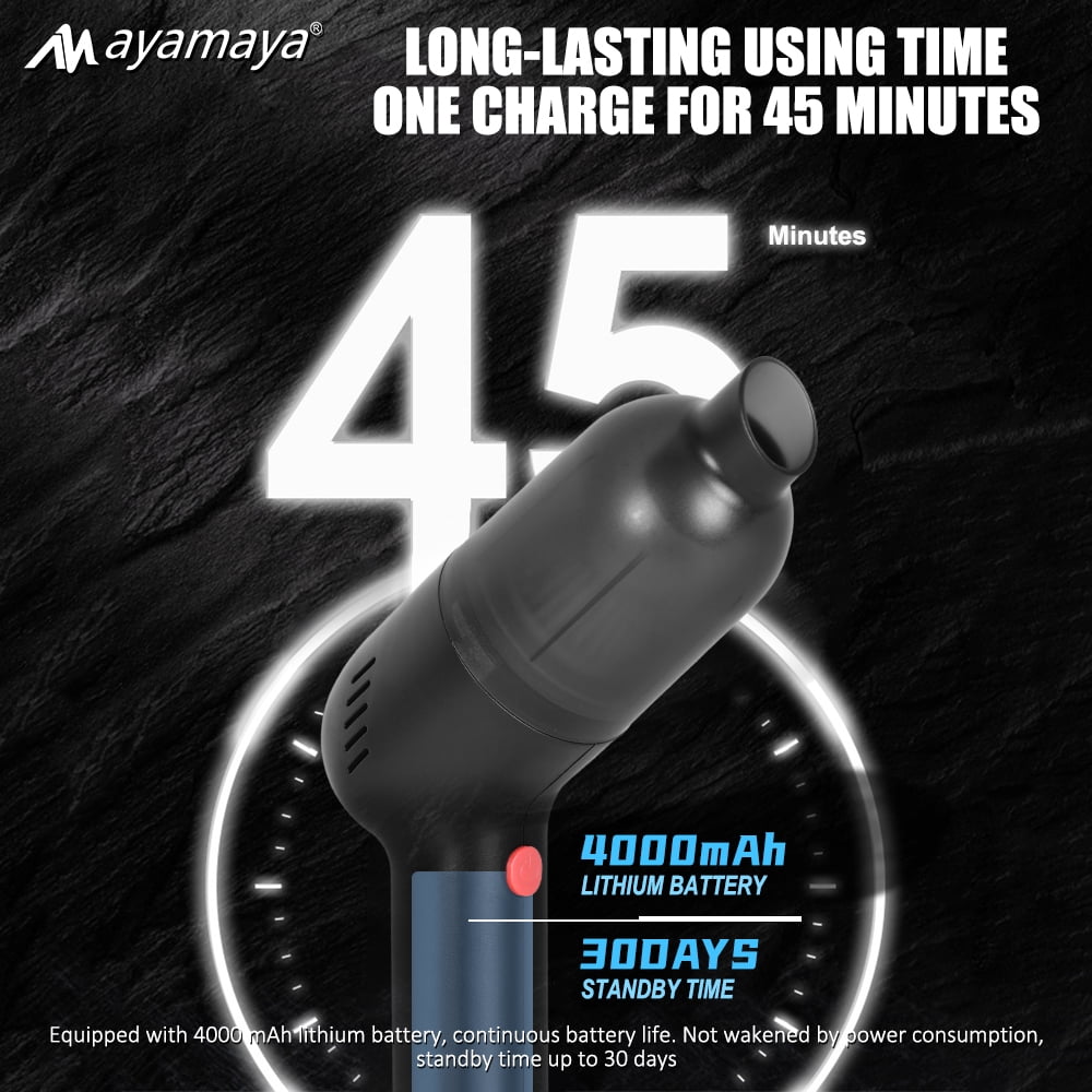 Rechargeable Car Vacuum Cleaner with Brush,AYAMAYA Mini Handheld Vacuum Cordless with 12000PA 120W Power Suction for Home