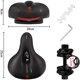 thumbnail image 2 of Cojín de asiento de bicicleta amortiguador de resorte mejorado asiento amortiguador ultra suave negro rojo Xemadio CJWUS-4068, 2 of 7