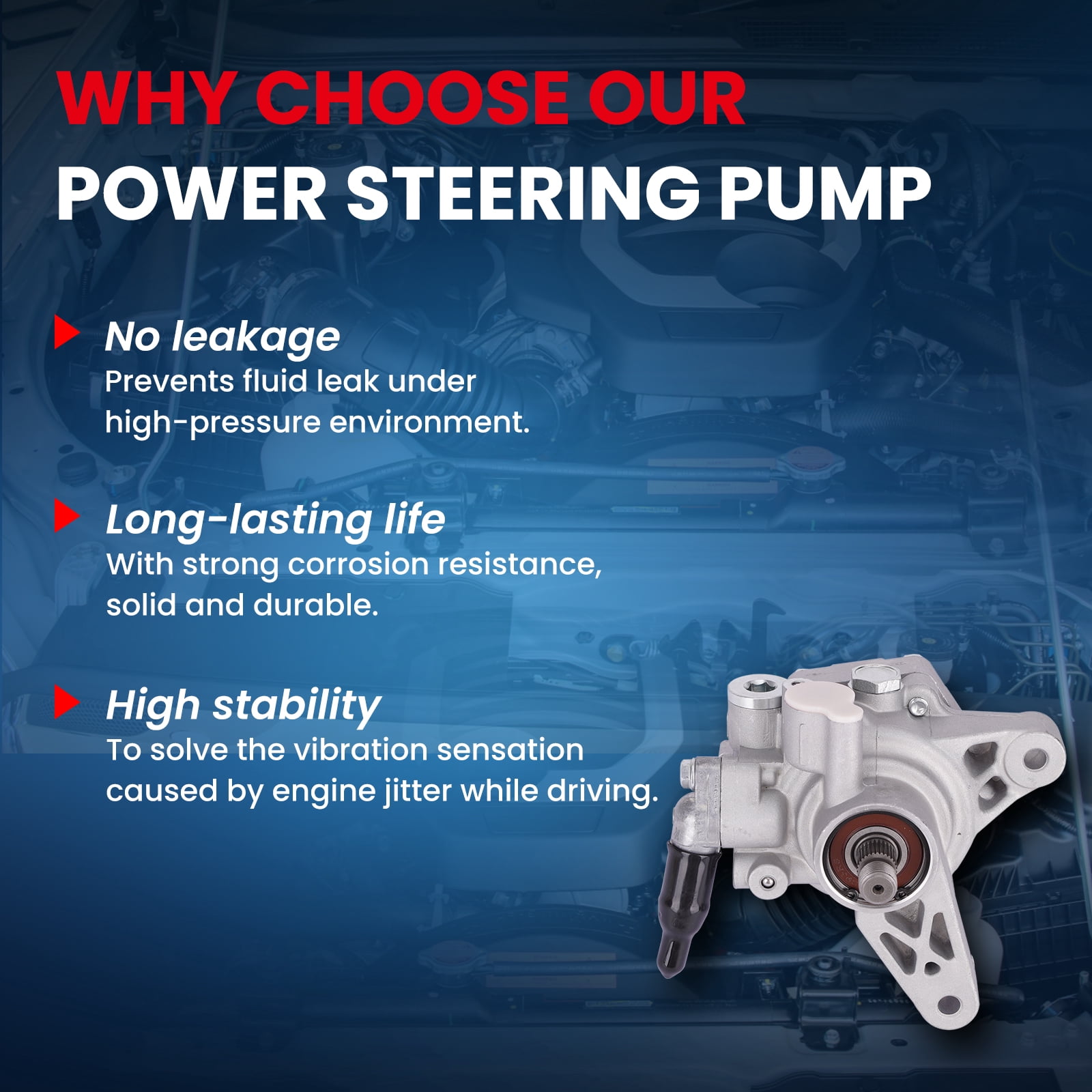 MOCA AUTOPARTS Power Steering Pump Fit for 2001-2005 Acura EL 1.7L & 2001-2005 Honda Civic 1.7L