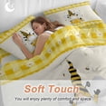 thumbnail image 4 of Queen 4 Piece Bedding Set Farm Honeybee Gnome Soft Breathable Duvet Cover and Pillowcase,Daisy Flower Yellow Buffalo Plaid Duvet Cover Set Washable Bed Sheets for Bedroom Dormitory Guest Room, 4 of 9