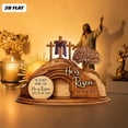 thumbnail image 7 of Wooden Easter Ornament with Scripture – 2D Hollow Design Depicting Resurrection Scene, Tabletop Display for Home Décor, Christian Religious Gift, 7 of 7