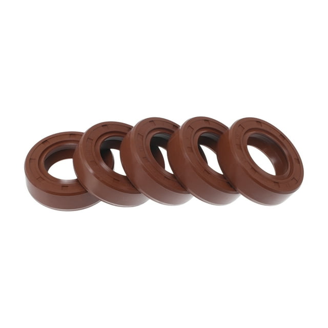 Sello de Aceite Universal TC Doble Labio con Resorte de Acero 20x35x10mm Alta Presión Caucho FKM Marrón 5 Pcs
