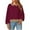 Red, variant on Patlollav Winter Tops Womens Casual Color Blocked Blouses Long Sleeved Round Neck Tops/Shirts