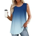 thumbnail image 2 of WCMZJ Womens Summer Tank Tops Sleeveless T Shirt Casual Loose Fit Tunic Blouses Navy L, 2 of 6