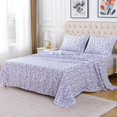 thumbnail image 2 of REJODA-Floral Full Sheet Set - 4 Piece Purple Lavender Botanical Patterned Bed Sheets - Soft, Breathable Microfiber Sheets with Deep Pocket, Non-Slip Fitted Sheets & Pillowcases, 2 of 4