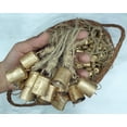 thumbnail image 4 of HIGHBIX 4cm Small Vintage Rustic Lucky Tin Metal Cow Bells Handmade Christmas Décor Bells on Jute Rope (30, Cone-Cylinder), 4 of 5