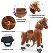 PonyCycle Kid-Powered Hores Ride-On Toy, No Battery, Smooth Wheels, Ages 3-4, Brown, U324