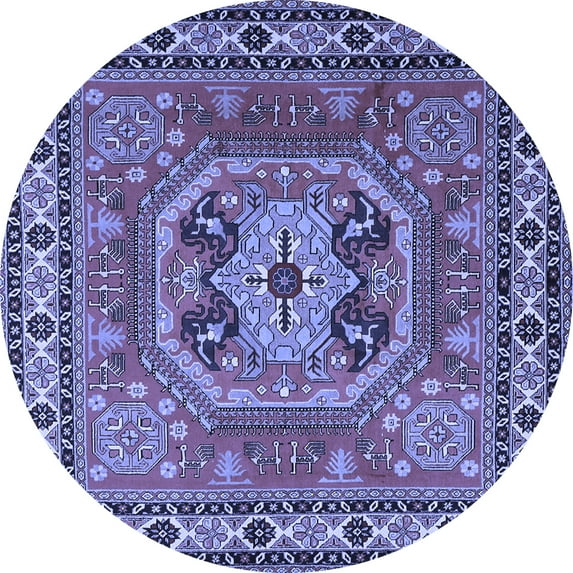 Ahgly Company Indoor Round Persian Blue Traditional Area Rugs, 3' Round