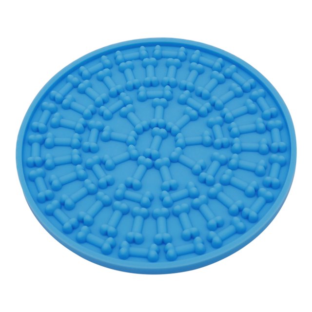 Paquete de 2 almohadillas para lamer de perro azul, alfombrilla para lamer de alimentador lento para perros, almohadilla para lamer de mantequilla de maní para perros con supersucción a la pared, lamer para mascotas ShuxiuWang 8390614762886