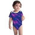 thumbnail image 3 of Daiia Neon Gradient Blue Printed Unisex-Baby Short Sleeve Onesies Bodysuits Baby Climbing Clothes Soft and Comfortable Romper with Expandable Shoulder Design-2 Years, 3 of 8