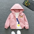 thumbnail image 4 of GYRATEDREAM Toddler Baby Girls Lightweight Hooded Jacket Outwear Kids Butterfly Print Zipper Outdoor Windbreaker Children Spring Fall Trench Coat for 13 Months-8 Years, 4 of 7