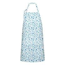 Blue Christmas Snowflake Apron-Garden Aprons for Women with Pockets-Cotton Linen Waterproof Kitchen Cooking Gardening Aprons Adjustable for Kitchen,Cooking,BBQ and Salon 32"x27"