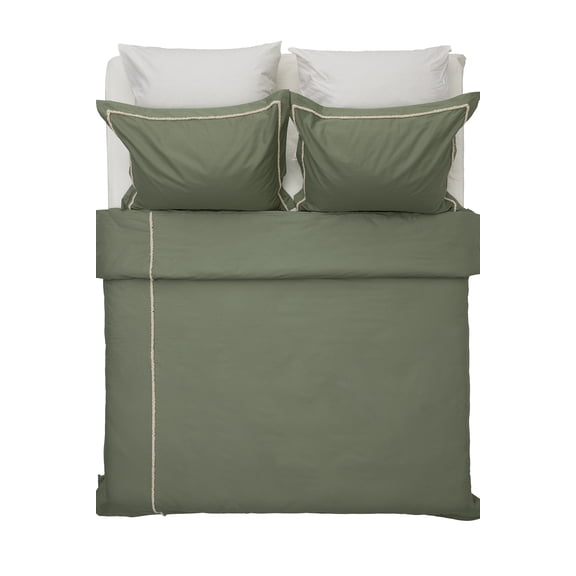 Koza Home Boho Fringed Green Duvet Cover Set Double 200 x 220 7030A 200 x 220