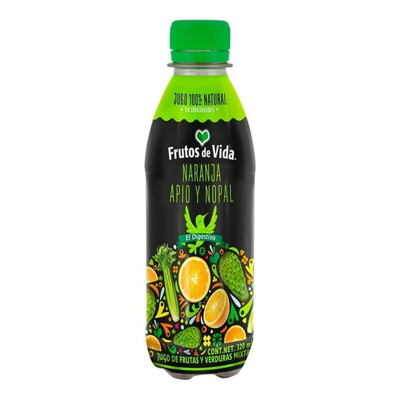 Jugo de naranja apio y nopal Frutos de Vida 320 ml