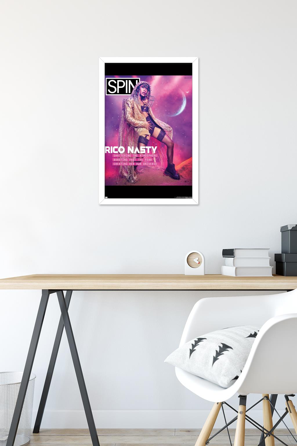 SPIN Magazine - Rico Nasty 21 Wall Poster, 14.725" x 22.375" Framed