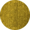 thumbnail image 1 of Ahgly Company Indoor Round Oriental Yellow Industrial Area Rugs, 4' Round, 1 of 4