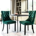 thumbnail image 3 of Green Velvet Dining Chairs / American Design in Dining / High - Density Filler, 3 of 6