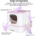 thumbnail image 3 of Enclosed Cat Litter Box with Lid, Large Foldable Litter Box with Litter Scoop, Top Entry Cat Toilet for Kittens and Big Cats (Pink,Plastic, Large), 3 of 14