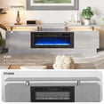 thumbnail image 4 of Oneinmil Fireplace TV Stand with 36” Electric Fireplace, Entertainment Center for TVs up to 90", LED Lights Entertainment Center, TV Console, Grey, 4 of 8