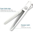 thumbnail image 2 of Casewin Thinning Shears 6 inch with Extremely Sharp Blades, 440C Steel Thinning Scissors, Durable, Smooth Motion & Fine Cut, Hair Scissors(Sliver), 2 of 6