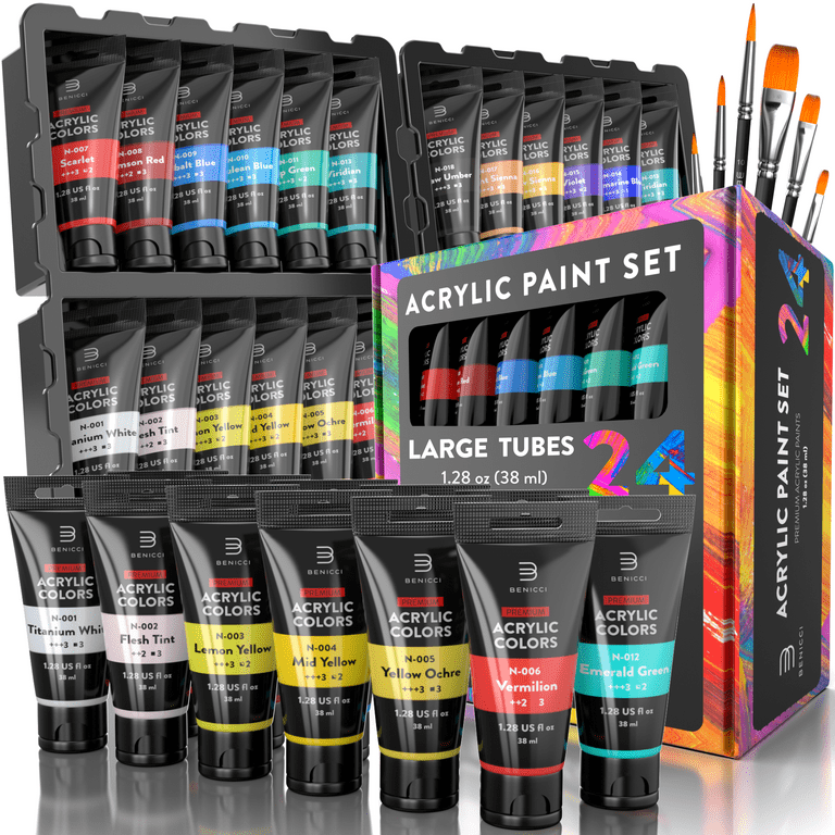  Aosemili Kids Predrawn Canvas for Painting - 6 Packs 8x10 in  Painting Canvas Panels Acrylic Paint Set with 12 Paints 10 Brushes for  Girls Boys and Beginners