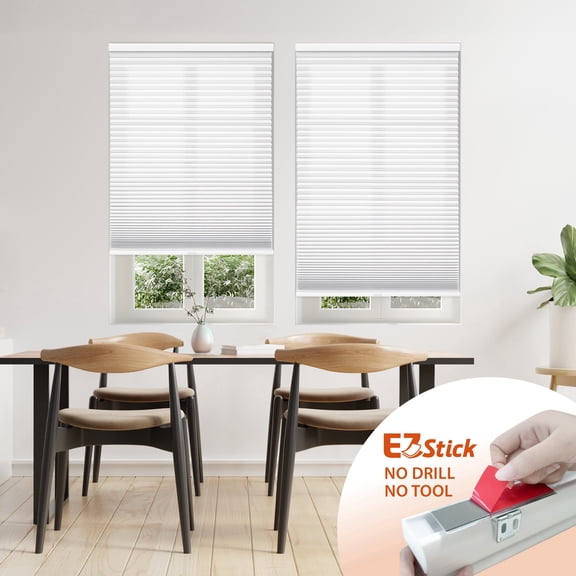 Regal Living White EZ Stick No Drill Light Filtering 1.5" Cellular Shade - 29" W x 48" L