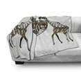 thumbnail image 3 of African Soft Flannel Fleece Blanket, Soul Mate Giraffes Illustration with a Giant Heart Love in Nature Bohemian Print, Cozy Plush for Indoor and Outdoor Use, 60" x 80", Brown White, by Ambesonne, 3 of 6