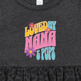 thumbnail image 4 of Inktastic Nana and Pops Love Me Retro Flowered Girls Baby Dress, 4 of 5