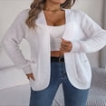 thumbnail image 2 of PENGXIANG Womens Open Front Knit Cardigan Long Sleeve Solid Color Pocket Sweater Loose Fall Tops S, 2 of 7