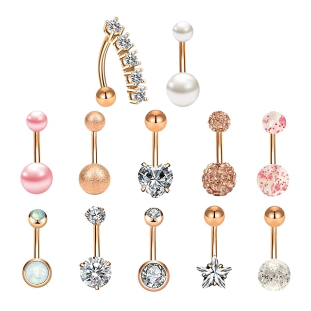 Pendientes de Tuerca a La moda Yinane Joyería de Acero Inoxidable 12 piezas